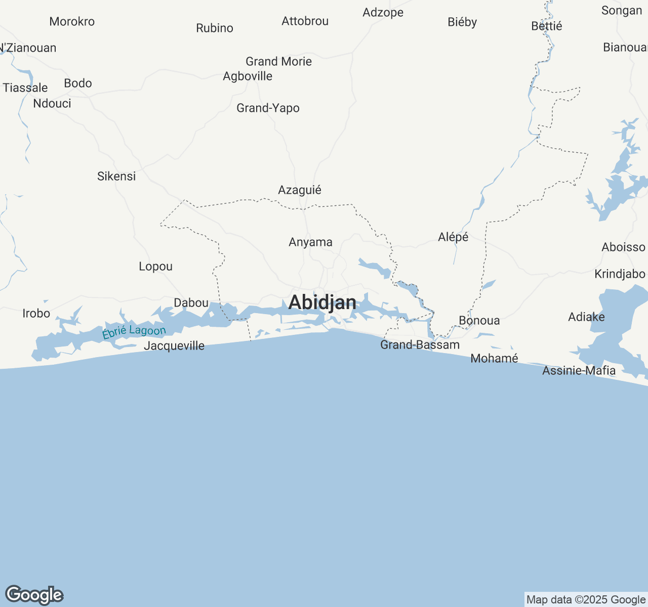Map of Abidjan